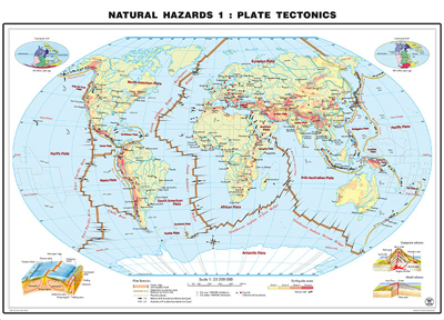 preview one of Weltkarte, Vulkane-laminierte Karte Boden oder Tischunterlage fr Kids